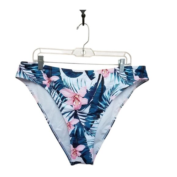 3XL Floral Swim Bottoms High Waisted Bikini Cheeky High Rise Plus Size 3XL - Picture 1 of 11